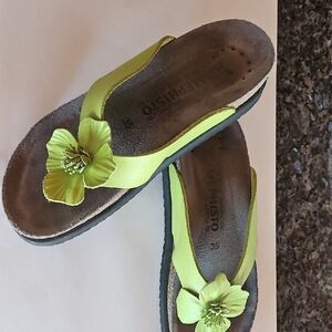 Metphisto Green Flower Sandals